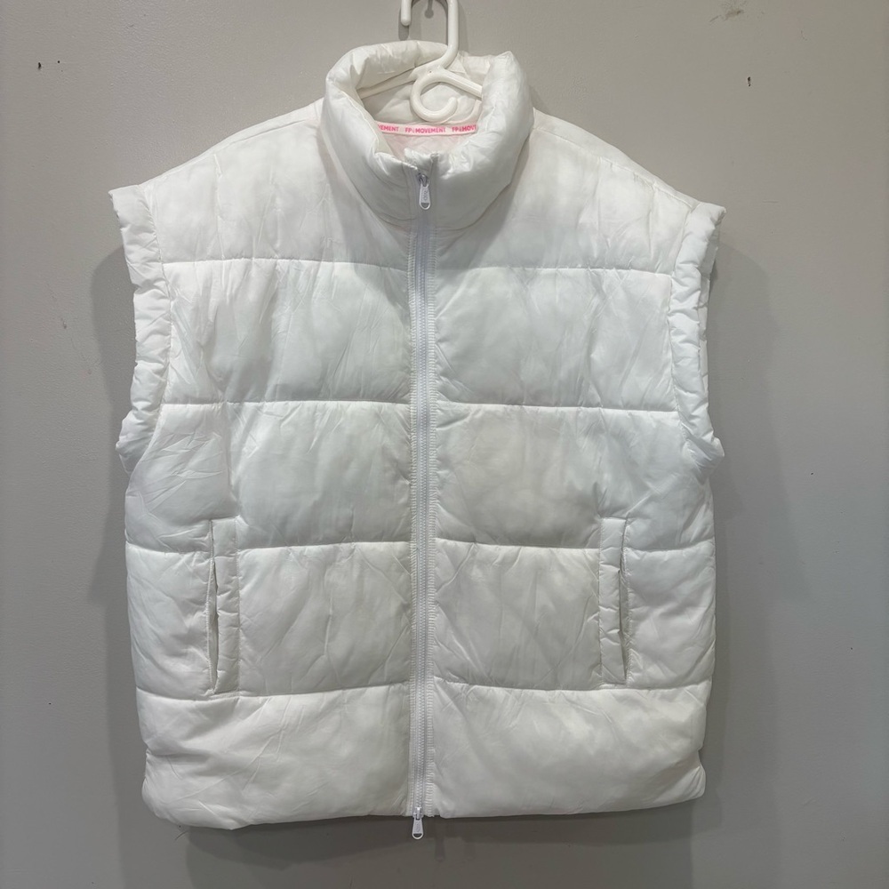 Free People White Puffer Vest